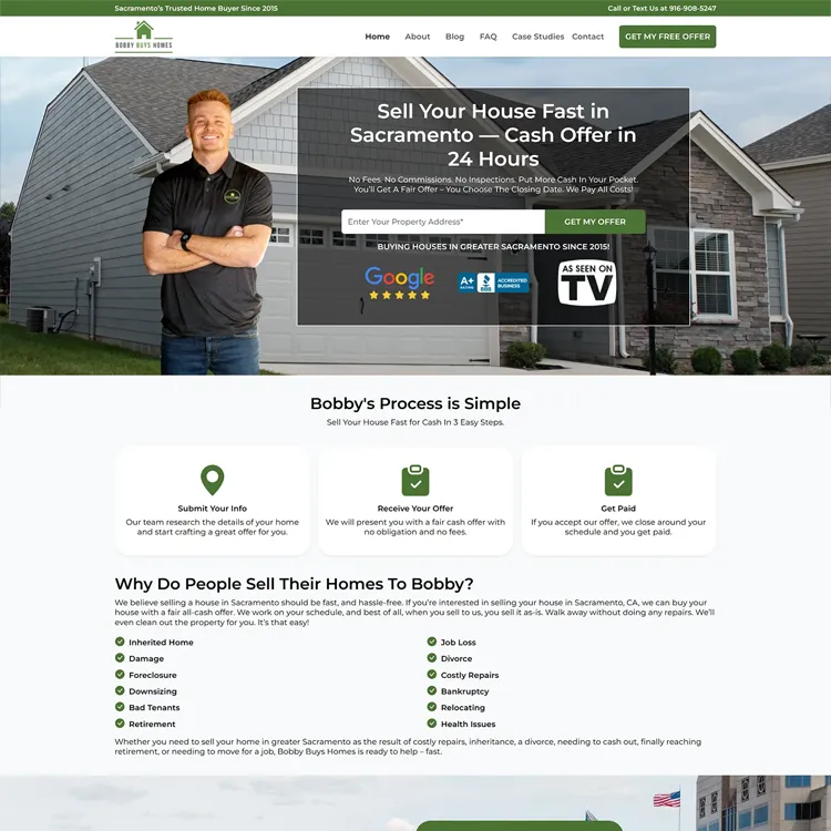 Bobby Buys Homes Website Preview Scroll Thumbnail