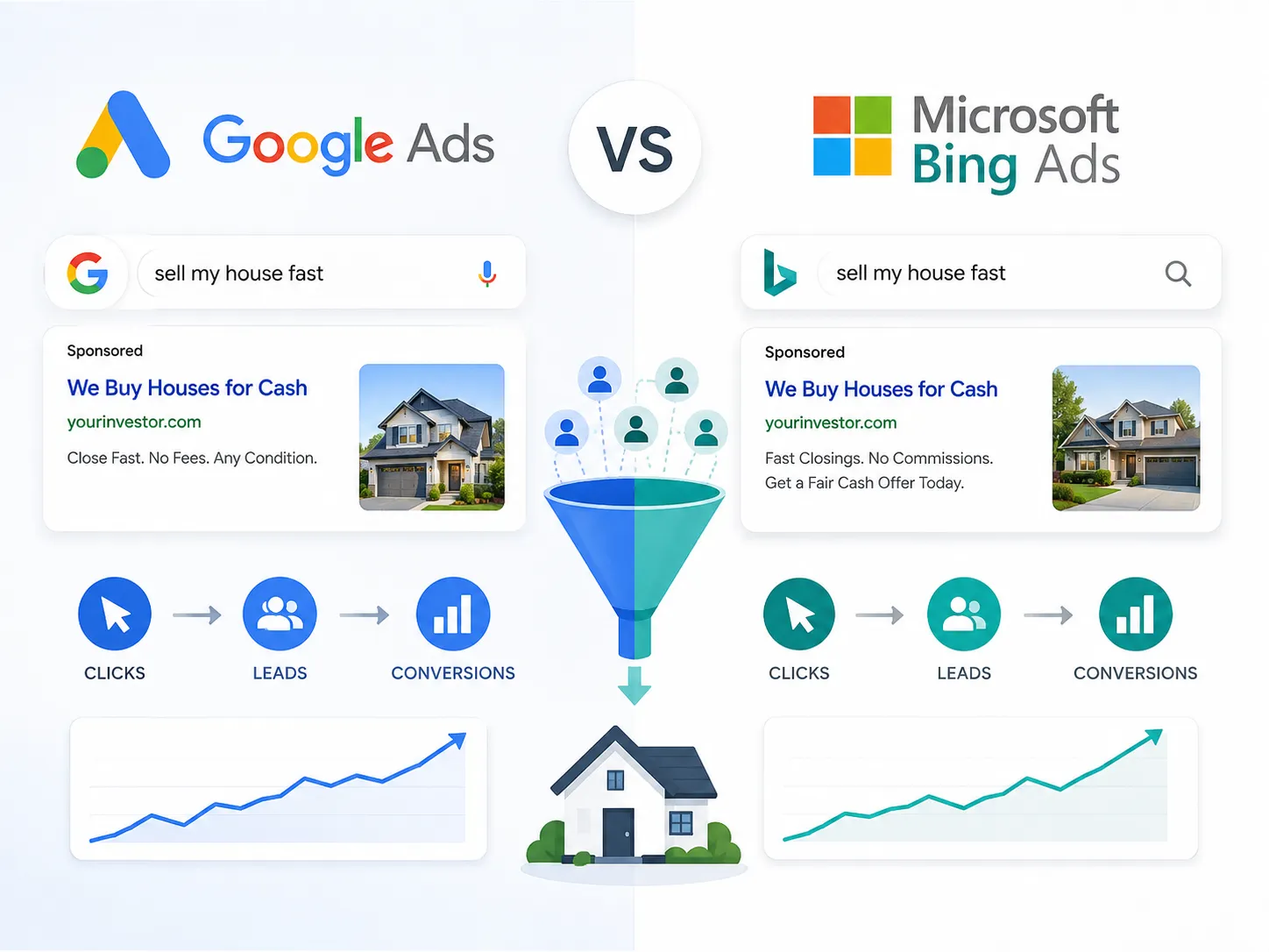 Google Ads vs Microsoft Bing Ads for real estate investor lead generation