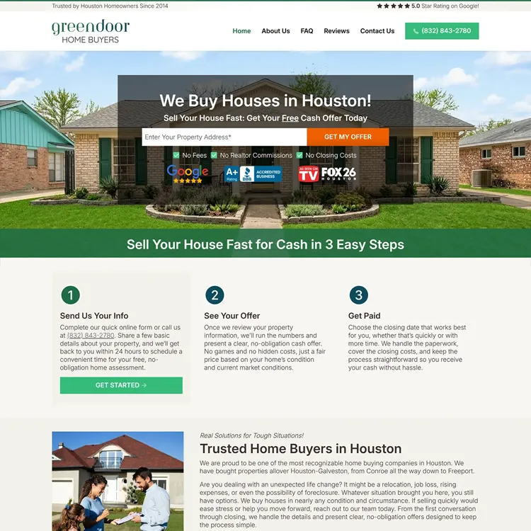 Green Door Home Buyers Website Preview Scroll Thumbnail