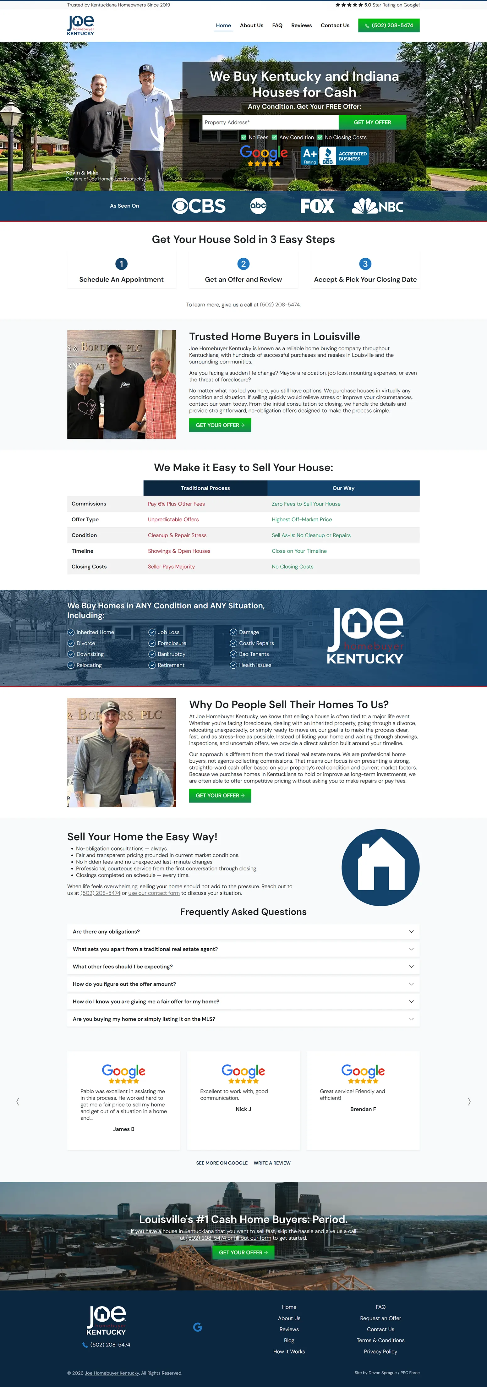 Joe Homebuyer Kentucky full website screencap