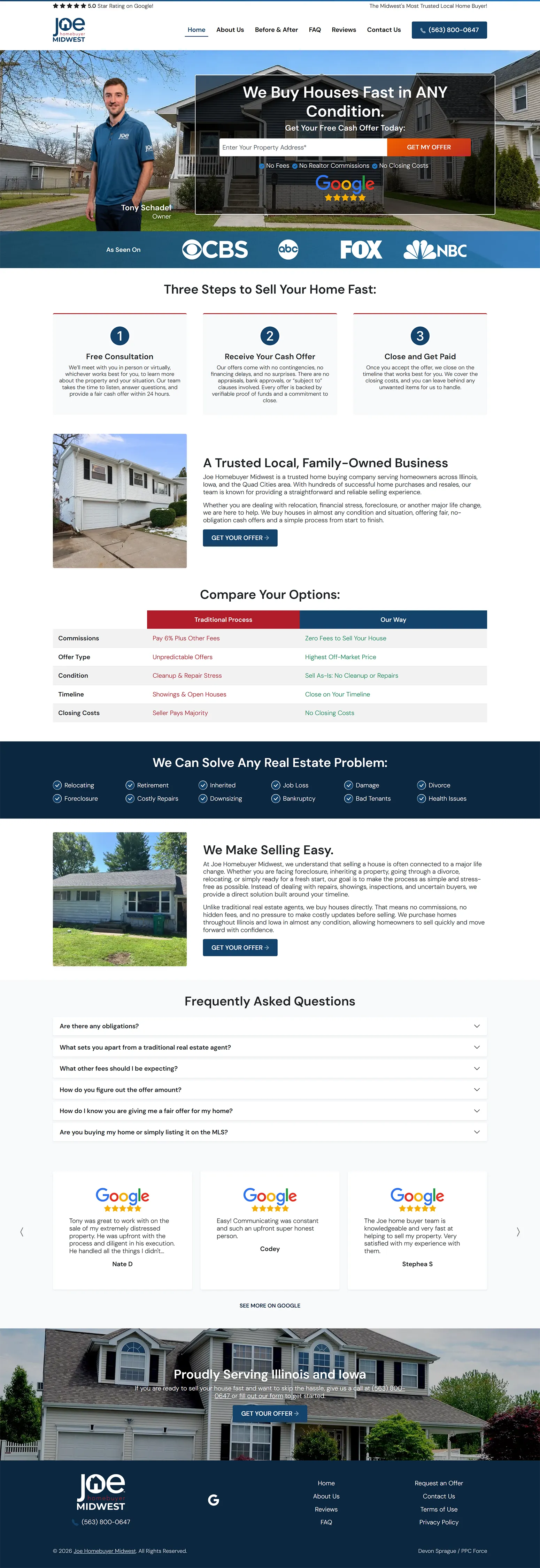 Joe Homebuyer Midwest full website screencap
