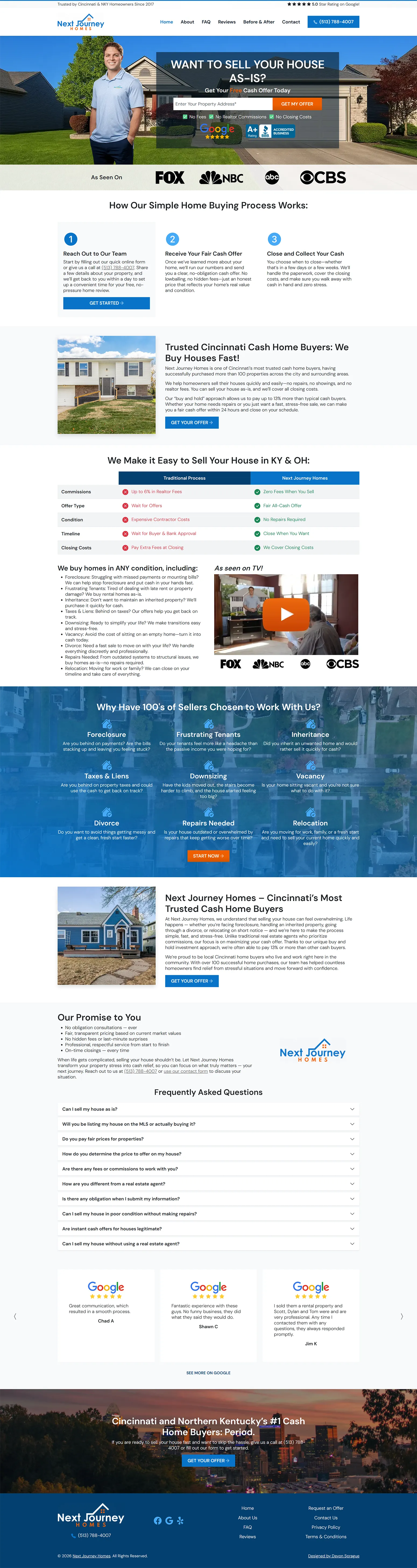 Next Journey Homes full website screencap