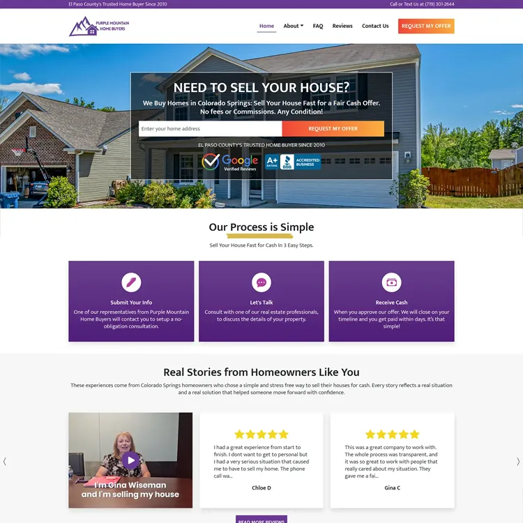 Purple Mountain Home Buyers Website Preview Scroll Thumbnail