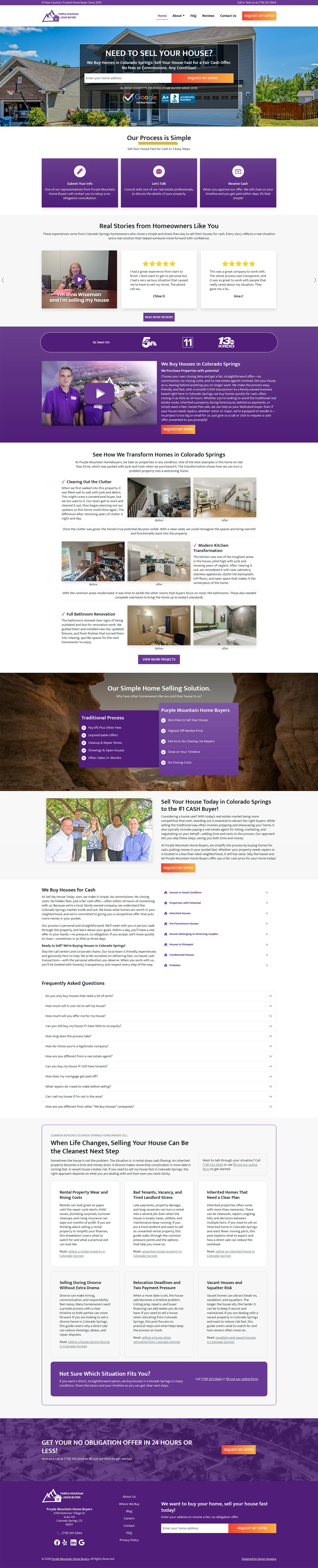 Purple Mountain Home Buyers full website screencap
