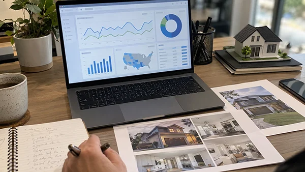 Real estate PPC company reviewing campaign reporting and motivated seller lead performance