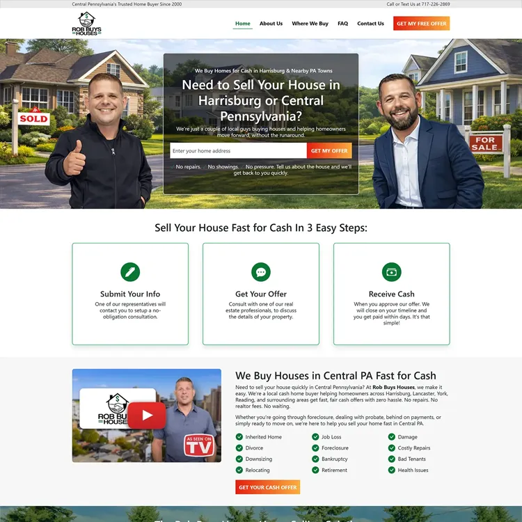 Rob Buys Houses Website Preview Scroll Thumbnail