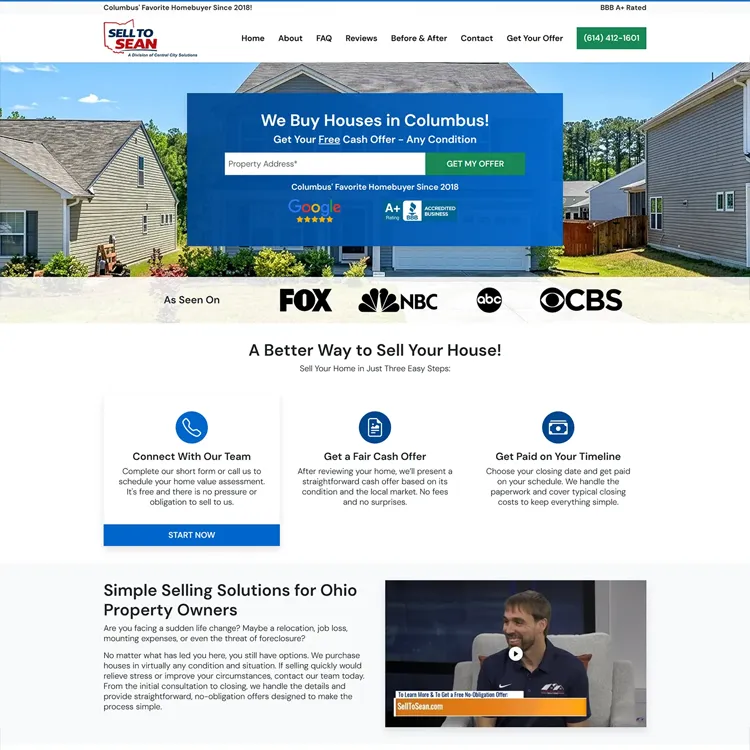 Sell To Sean Website Preview Scroll Thumbnail