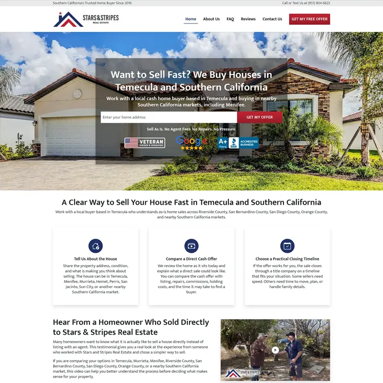 Stars And Stripes Real Estate Website Preview Scroll Thumbnail