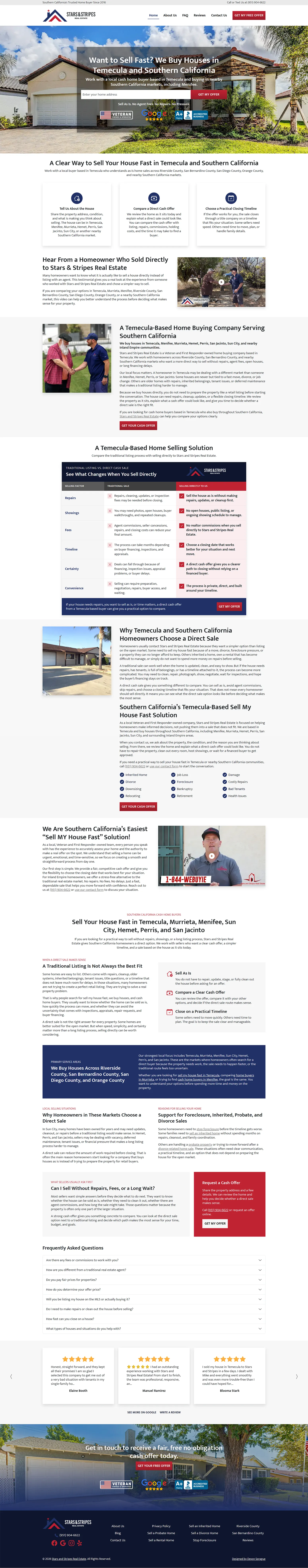 Stars and Stripes Real Estate full website screencap