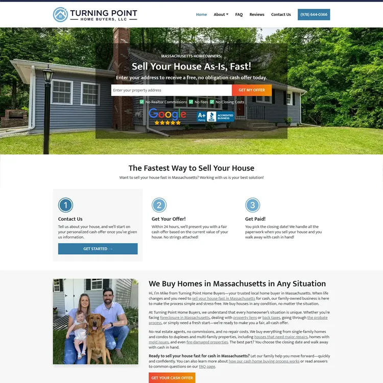 Turning Point Home Buyers Website Preview Scroll Thumbnail